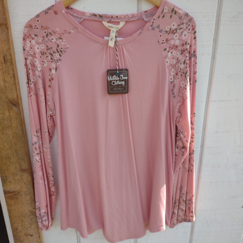 Matilda Jane Blush Floral Long Sleeve Blouse